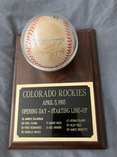 Colorado Rockies 1993 Inaugural Season Opening Day Line-Up Signed Baseball COA