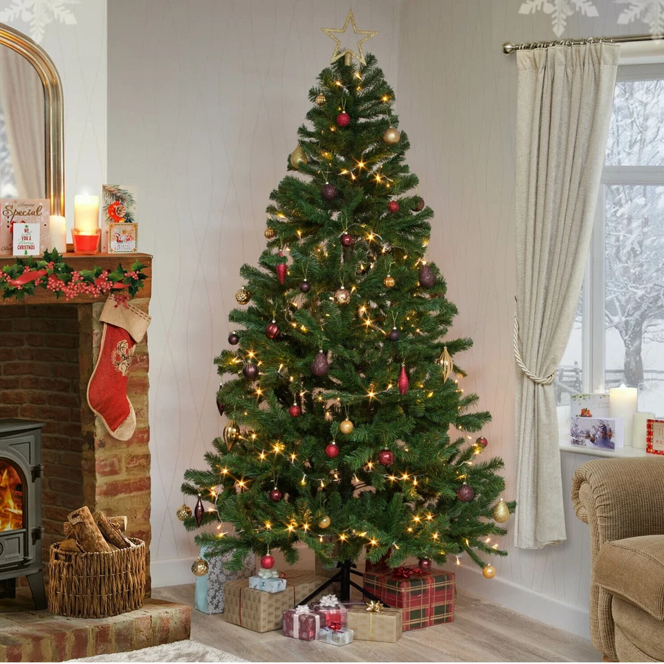 CHRISTMAS TREE WITH STAND BUSHY ARTIFICIAL XMAS TREE 5FT 6FT 7FT 8FT 10FT SIZES - Image 3 of 4