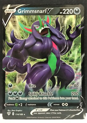 Pokemon Card Grimmsnarl V 114/189 VMAX 115/189 Set of 2 Darkness