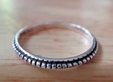 Sterling Silver 2 mm wide thin band with Dots Ring size 6 7 8 9 or 10