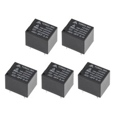 5 x JQC-3FF-S-H DC 12V Coil SPST 4 Pin PCB Electromagnetic Power Relay Black