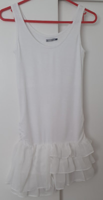 Alcott , women , dress ,white , size S , short sleeves , used, in good condition