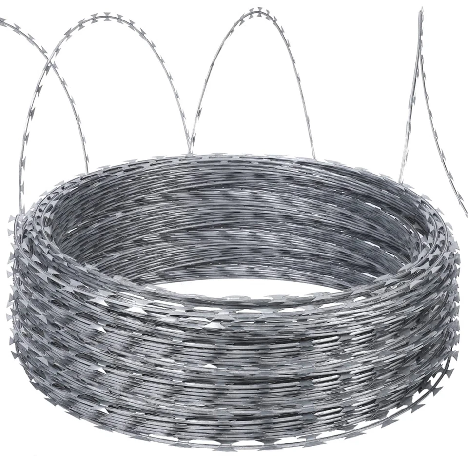 500 FT Razor Barbed Wire Galvanized Steel Wire for Garden Fence 50 FT Per Roll - Image 2 of 4