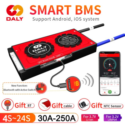 Daly Smart BMS LiFePo4 4S-24S Battery Protection Board Li-Ion Bluetooth BMS Lot