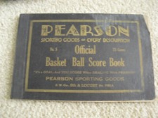 Vintage 1940 Booklet Pearson No S Official Basketball Score Book