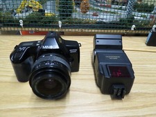 Minolta Maxxum 3000i 35mm Camera W/ Quantaray QB 6500A Flash - Very Good Cond.