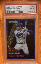 Freddie Freeman 2023 Topps Update #BG-13 Black Gold-Blue PSA 8 NM-MT LA Dodgers