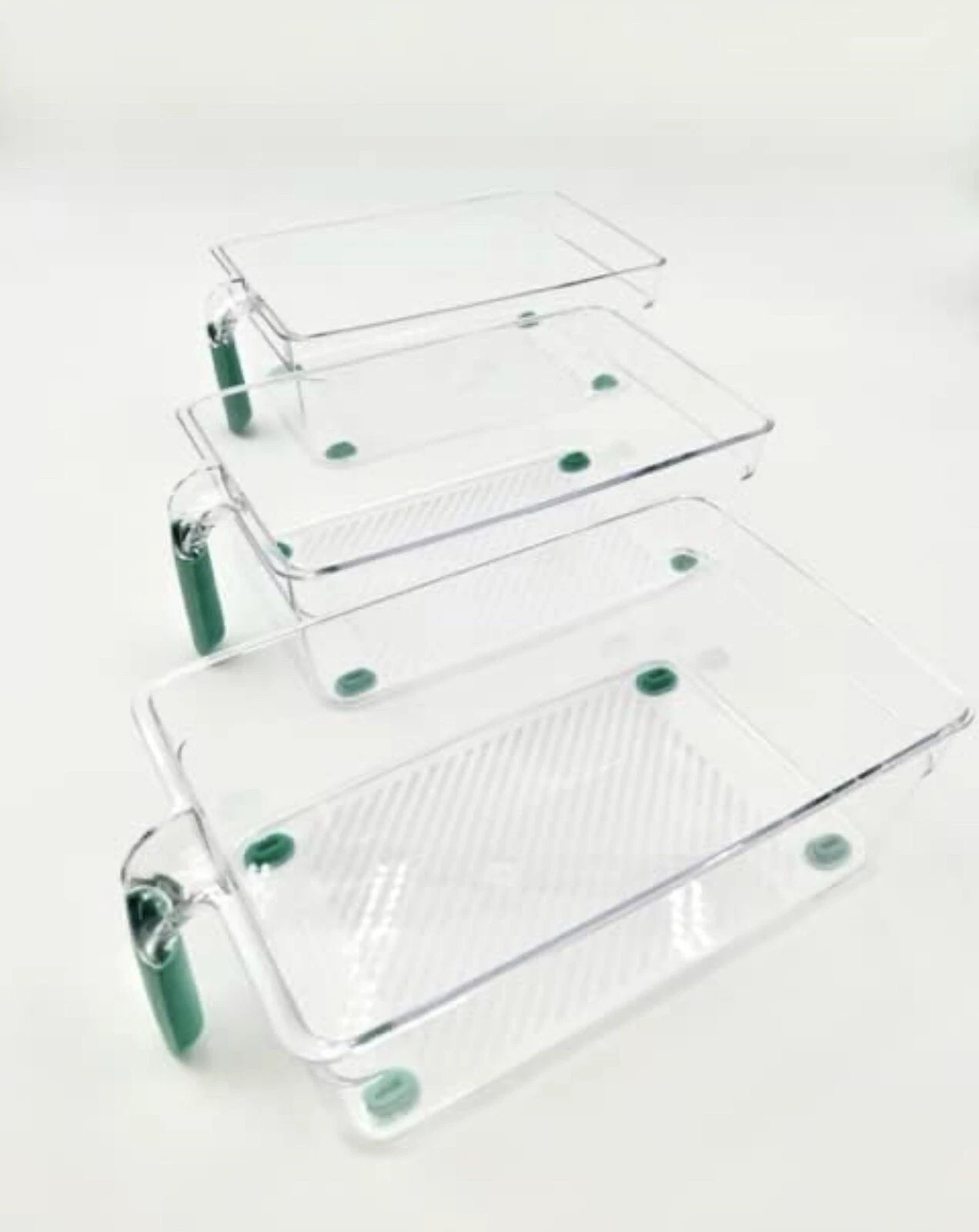 Handy Storage Bin Clear Refrigerator Organizer Set of 3
