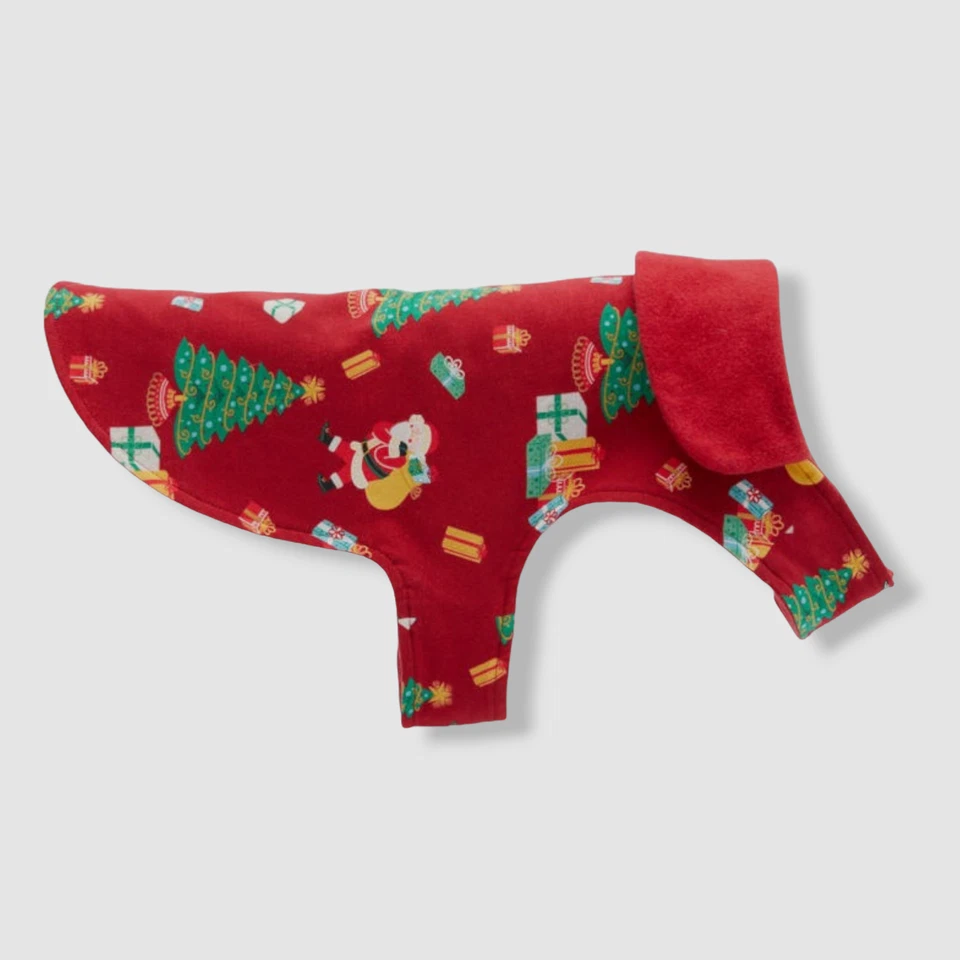 $30 Bedhead Dog's Red Graphic Christmas French Terry Lined Dog Pajama Size XS - Image 2 of 4