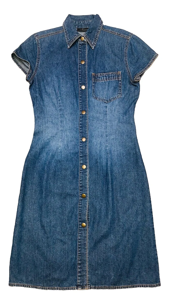 moda international denim dress Moda International Midi Long-sleeve Denim