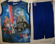 Lego Star Wars Darth Vader 2 Piece Shorts  Shirt Set Boys Size 8 NWT