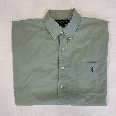 Polo Ralph Lauren Blake Large Green Button Down Short Sleeve | eBay
