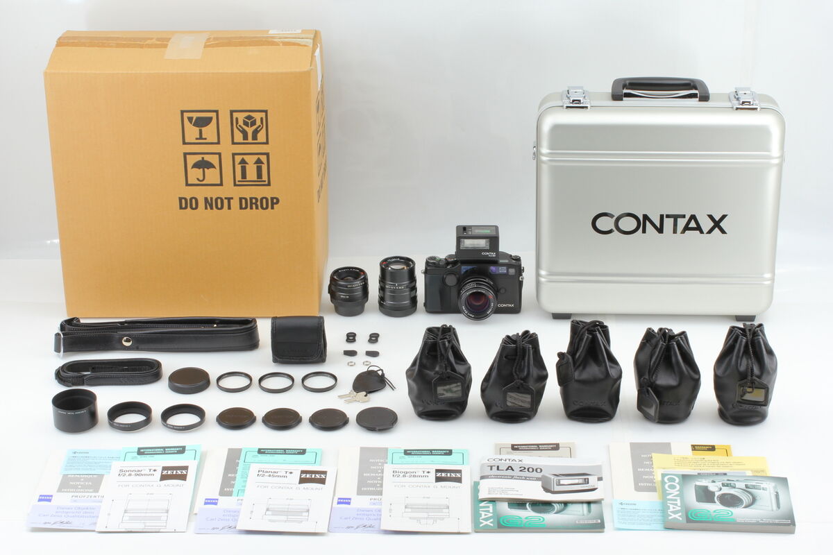 All Unused /Case】 Contax G2 Black Film Camera 28mm 45mm All Unused /Case】 Contax G2 Black Film Camera 28mm 45mm