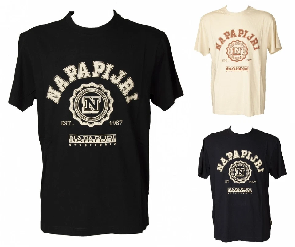 NAPAPIJRI t-shirt homme, t-shirt col rond manches courtes en coton avec imprimé - Photo 1/1