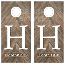 Chevon Wood Letter Cornhole Wrap Bag Toss Skin Decal Sticker Wraps