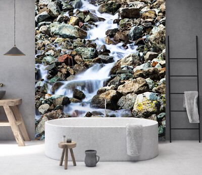 3D Stone River E1084 Wallpaper Mural Paper Wall Print Indoor Murals CA Honey