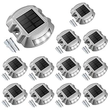 Solar Deck Lights Driveway Dock Lights 12pack Led Wireless Ip67 Waterproof 