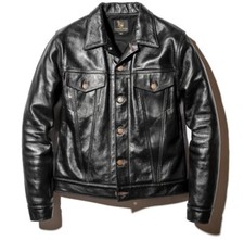 Men's Shirt style leather Jacket in sheep skin leather light weight with buttons
