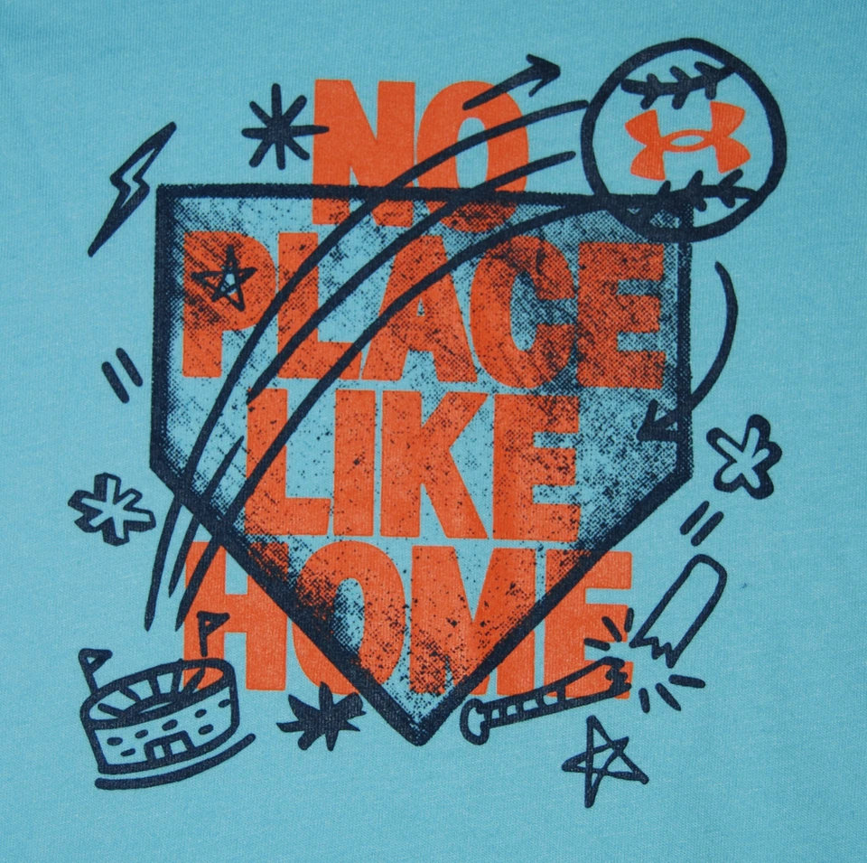 Новый с Ярлыками под armour ребенка ясельного возраста мальчиков синий нет места как дома бейсбол SS футболка sz 4T - Изображение 2 из 4