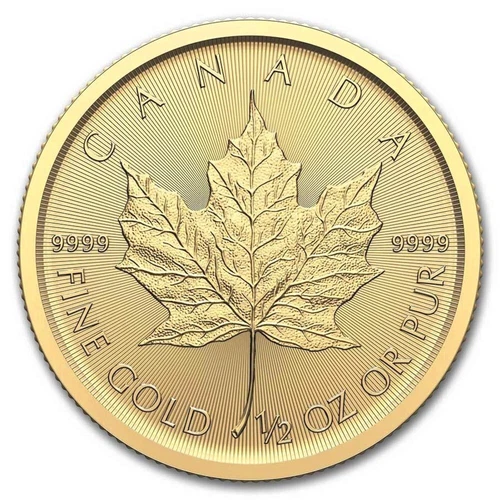 2025 Canadian Gold Maple Leaf 1/2 oz — photo from the most recent tracked eBay sale