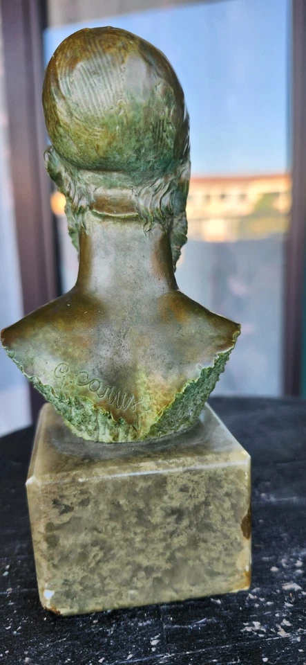 Bronzo di Riace statua ''B'' testa in bronzital argentata con base in marmo - Immagine 3 di 4