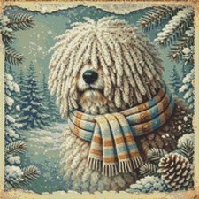 Ungarischer Puli Welpe Hund Trost in der Käl...