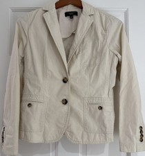 Talbots Women s Cream Cotton Utility Blazer Size 10P