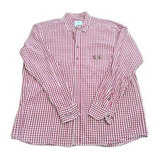 Livergy Dress Shirt Red Plaid Deer Embroidere...