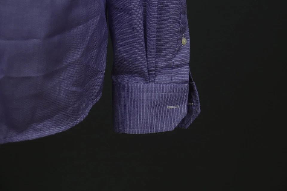 ETON Purple 100% Cotton Slim Fit Collared Button-Up Dress Shirt Size 43 / 17 - Image 4 of 4