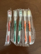 LOT of 5 Natraco Toothbrushes Plastic Covers Travel Vacation Multi-Color Sealed