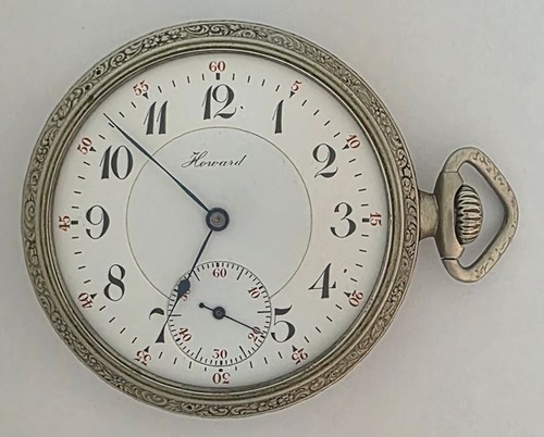 Antique 1910 HOWARD WATCH CO. Open Face Pocket Watch 16S 19J For Parts Or Repair
