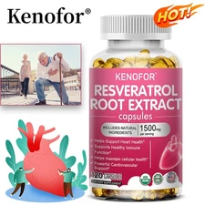 Resveratrol capsules 1500 mg - anti-aging, antioxidant, promote brain health