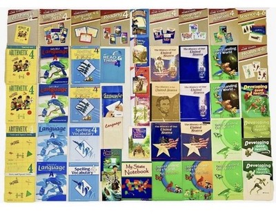 Abeka 4th Grade 4 Curriculum Complete Set Lot of 48 Parent Student Kits + Charts