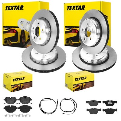 TEXTAR BREMSSCHEIBEN + BELÄGE VORNE + HINTEN passend für BMW 5er F10 Limo