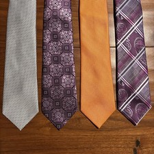 Lot Of 4 Mens Silk Neckties Wholesale Bulk Collector Wear Craft Career Hand Made