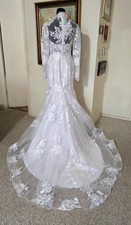 Beautiful Mermaid-style Lace White Wedding dress size 10 - Brand New