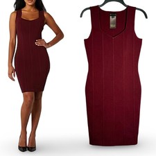 Bold Elements Sleeveless Bodycon Knit Dress Womens S Burgundy Wine Stretch NWT