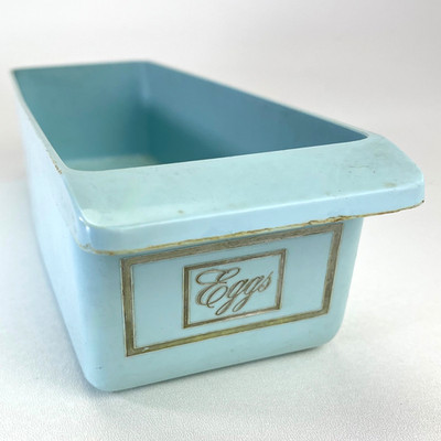 Vintage Refrigerator Egg Bin Box Storage Tray Holder Container 1950s Light Blue