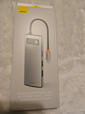 Baseus Laptop Docking Station Dual Monitor 4K 120Hz, 9 in 1 USB C Hub New