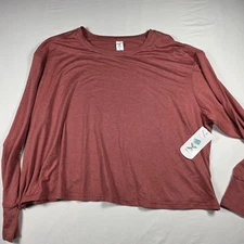 Xersion Women’s Plus 1X Long Sleeve Performance Top Pink Mauve Soft Stretch NWT