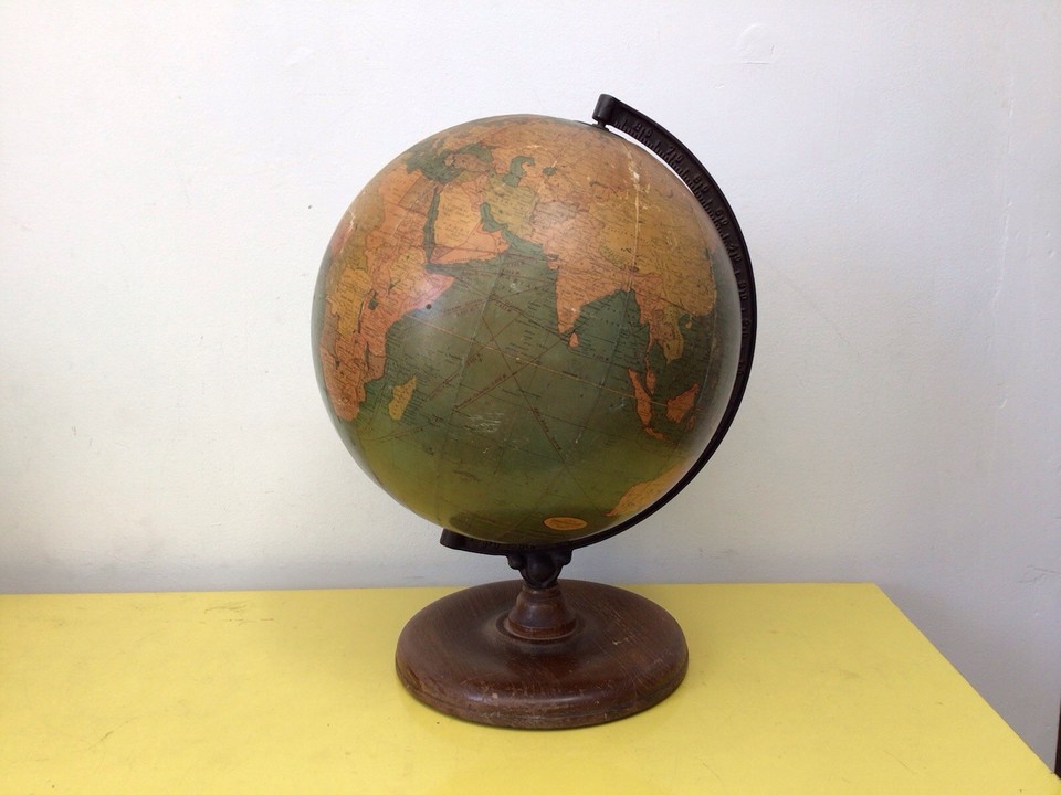 Vintage 1930’s George F Cram Terrestrial World Globe 12”