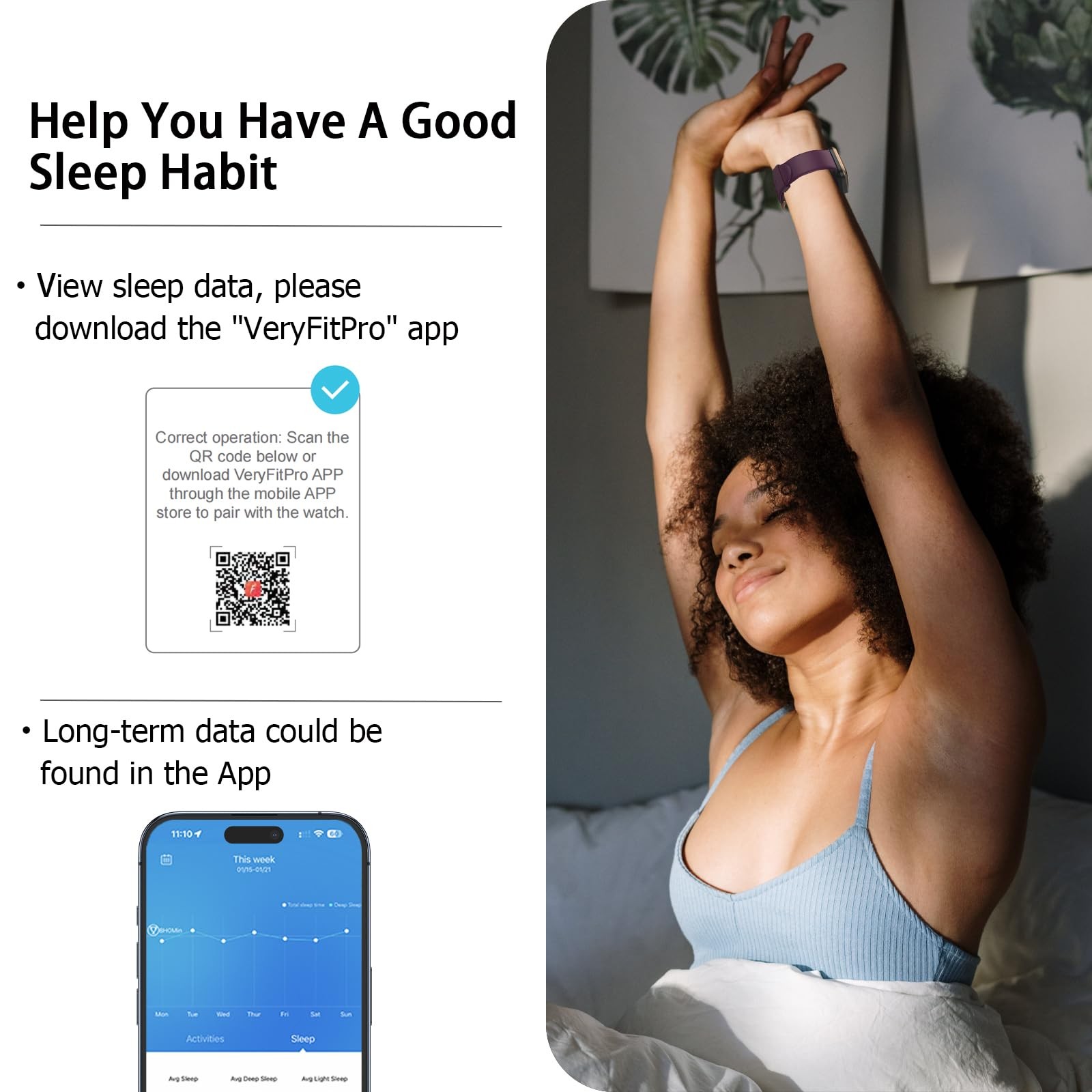 Fitness Activity Tracker Watch as Fitbit Heart Rate Monitor Pedometer for Women