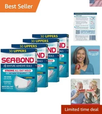 Comfortable Zinc-Free Denture Adhesive – Strong Hold Without the Mess, 30 Strips