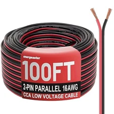 16 Gauge Wire 16awg Automotive Wire Electrical Wire 100ft 2 Conductor Red Black