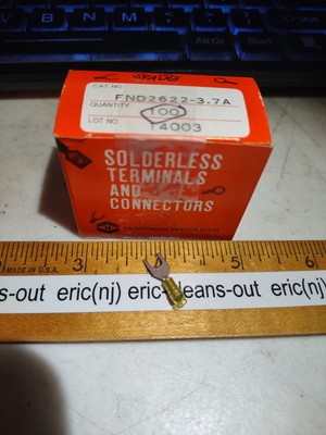 Hoffman 3352 FND2622-3.7 Spade Terminals Solderless #4 stud 22-16 AWG Quan 100