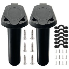 2Pcs Kayak Rod Holder, Deck Plastic Flush Mount Boat Rod Holders and Cap Cove...
