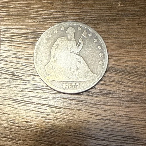 1877 P Seated Liberty Silver Half Dollar, Good Low Ball Coin