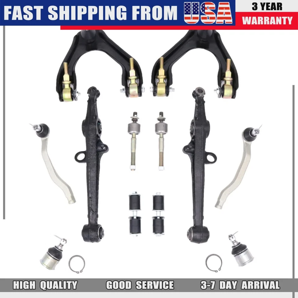 Juego de 12 rótulas de varilla de amarre de brazo de control superior inferior para Honda Accord 90-1993 Foto 4 de 4