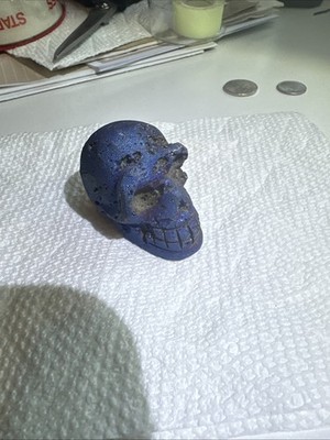 Aura Druzy Skull Blue