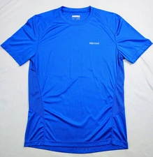 Marmot T Shirt Mens Sz M Dry Wicking Lightweight Blue Short Sleeve Base Layer